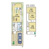  間取り図　3880万円、3LDK、土地面積66.15㎡、建物面積73.71㎡