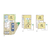 建物プラン図　1948万円、3LDK、土地面積64.80㎡、建物面積83.64㎡ 住みやすい間取り設計となっております。
