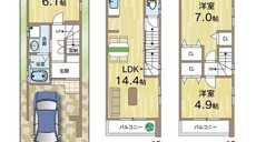 間取り図　2980万円、3LDK、土地面積46.26㎡、建物面積77.02㎡ 住みやすい間取り設計となっております。