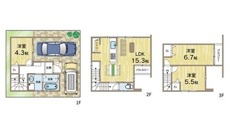 2580万円、3LDK、土地面積54.64㎡、建物面積76.47㎡ 間取り図